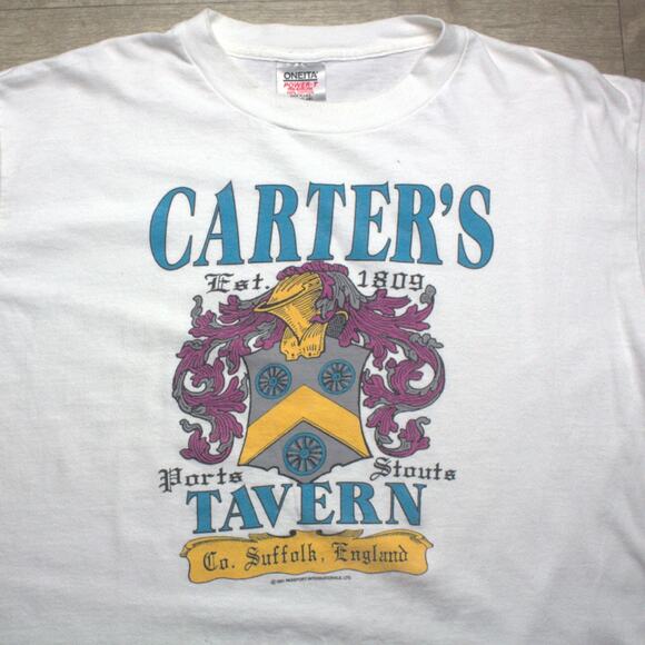 Rare English Tavern T-Shirt Co. Suffolk England Stouts Lagers Beer Vintage XL 91 - Picture 1 of 6